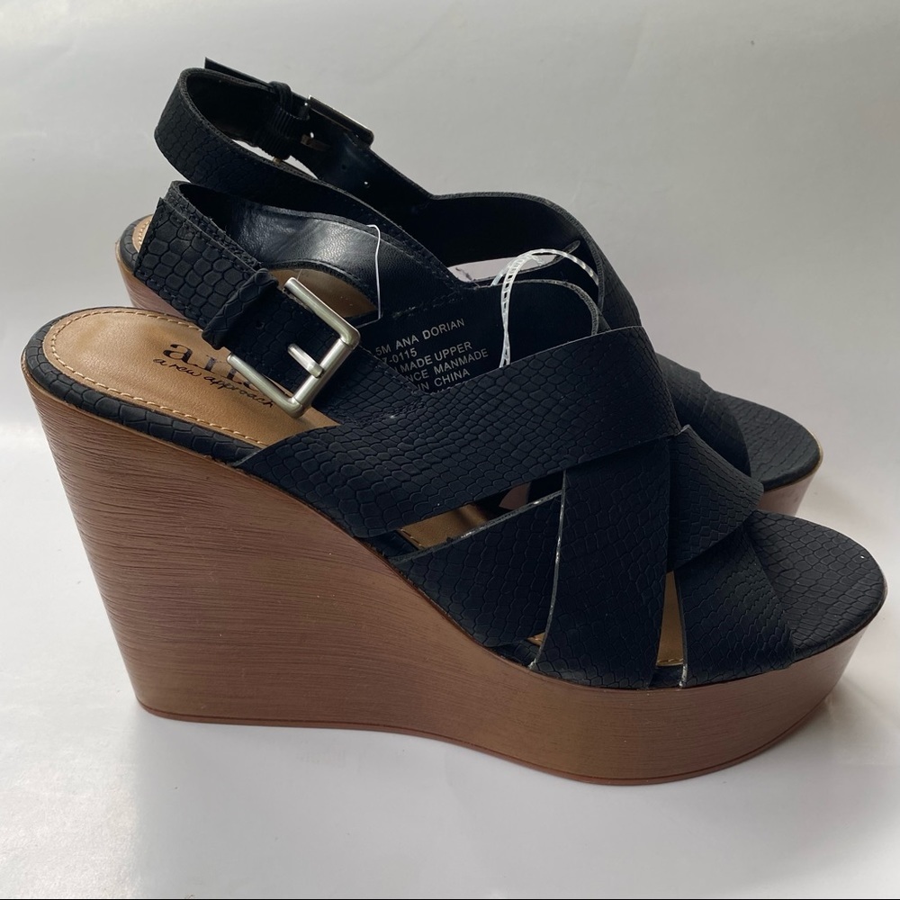 a.n.a Dorian‎ Shoes Platform Womens Size 8.5 New Heels Black Strap Open Toe